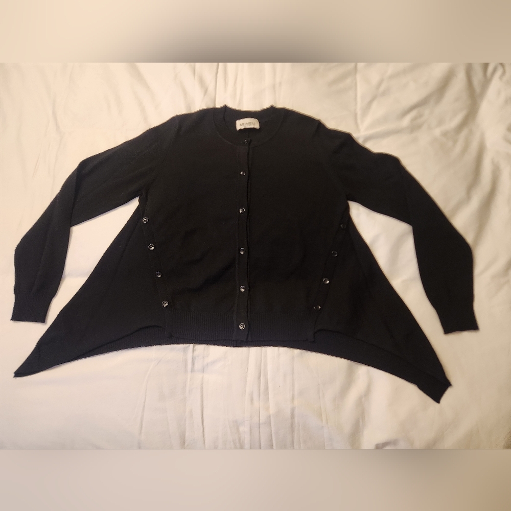 MeimeiJ Made In Italy Black Women's  Asymmetric Cardigan Sweater